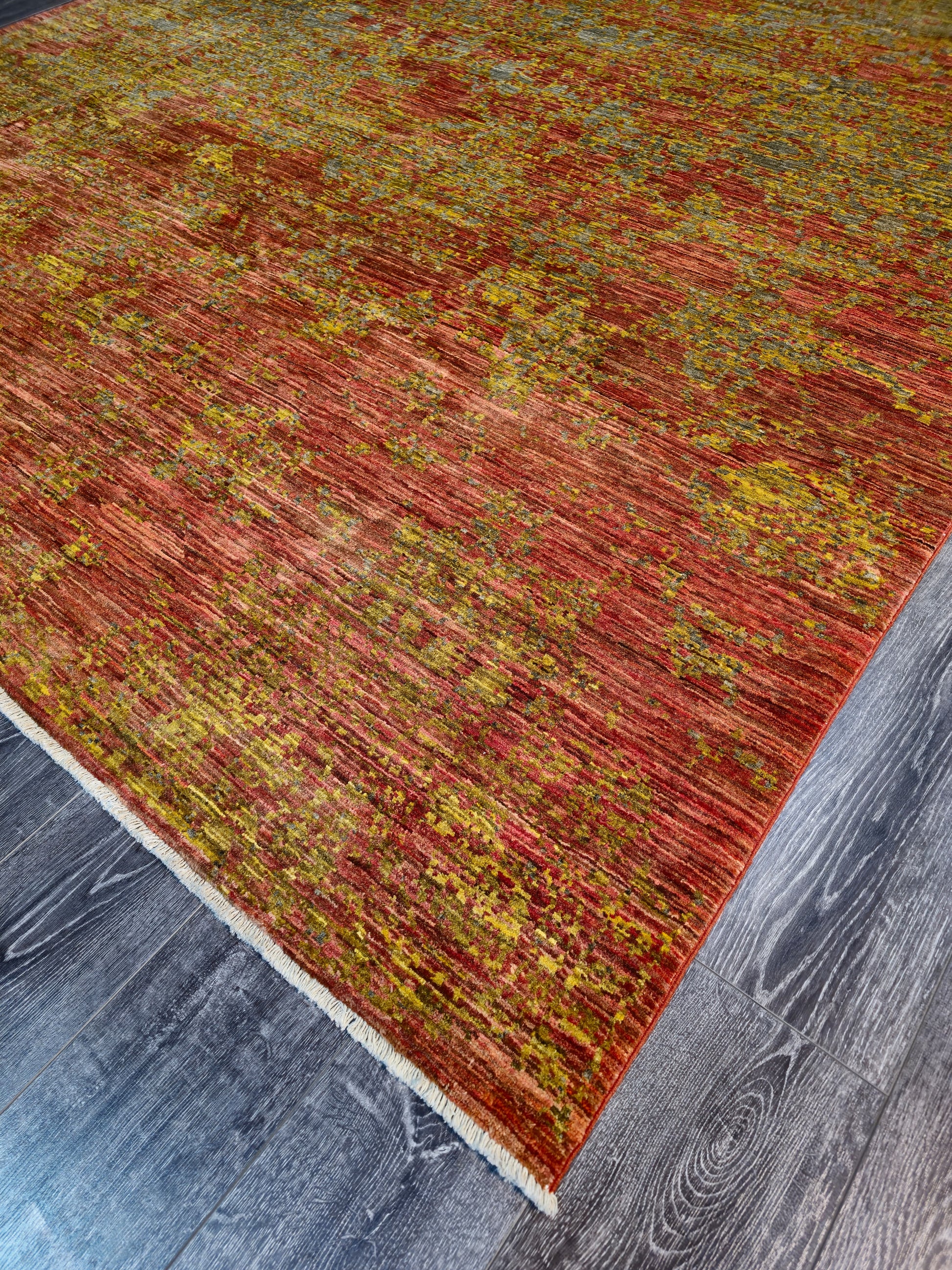 Afghan fine quality chobi modern - rust & gold L 250 X 300cm