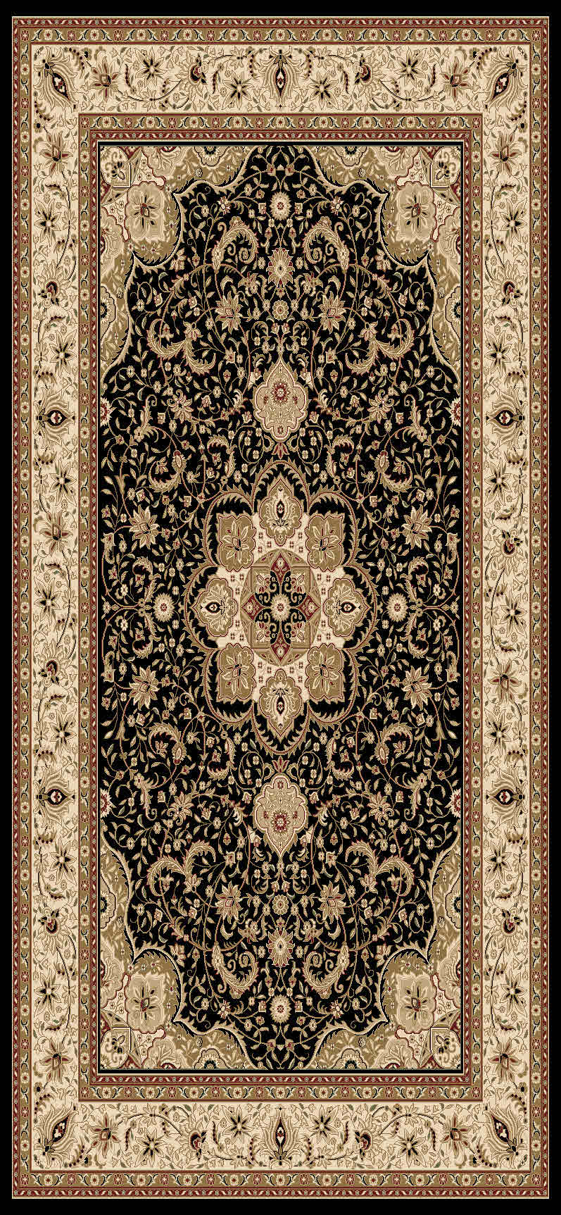 Isfahan 3891 Black ( 091 ) Only Store Item
