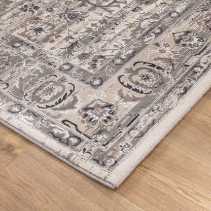 Atina Distressed Transitional Beige Grey Rug - AT05