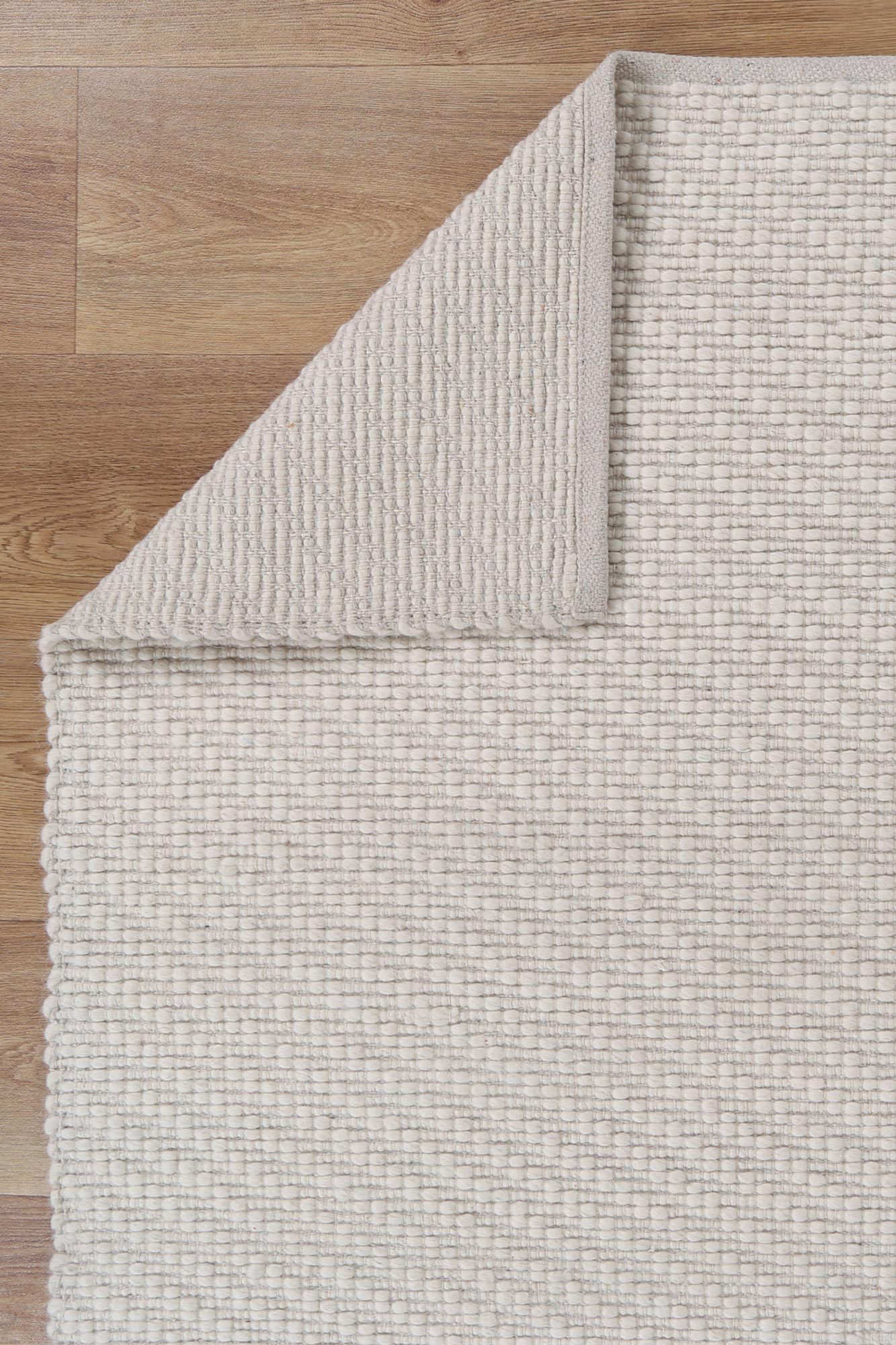 Basalt Ivory Wool Blend Textured Rug -  IVOR