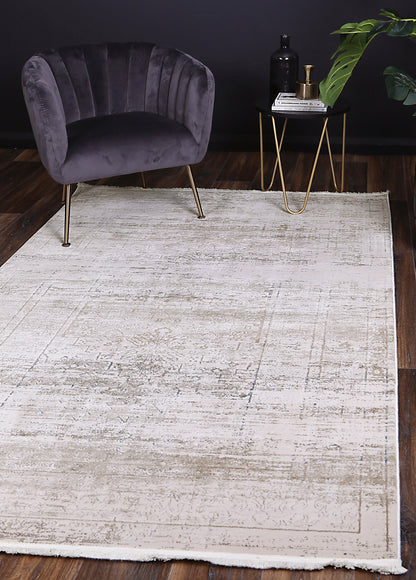 Bohemian Paradise Traditional Beige Blue Rug -04BBLU