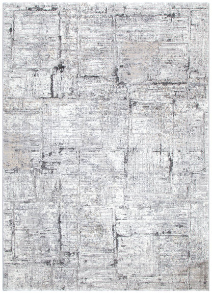Dorado Grey Distressed Lines Rug - D003