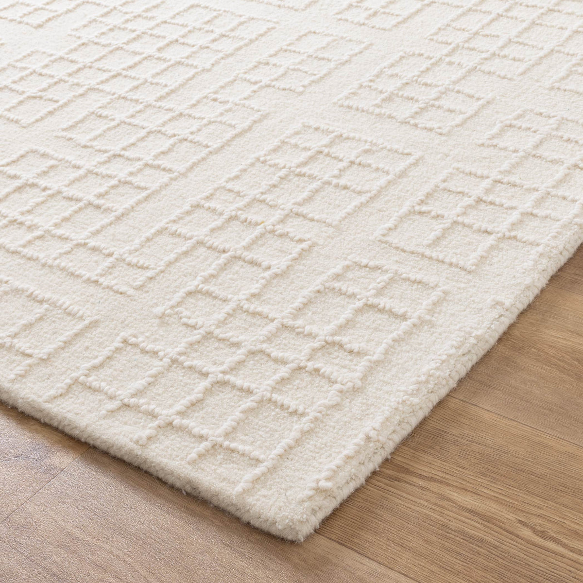 Abasco Ivory Knitted Wool Rug