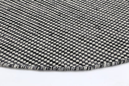 Nordic Charcoal Reversible Wool Round Rug