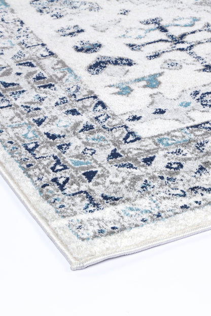 Provence Celts Cream Blue Traditional Rug - PROV14