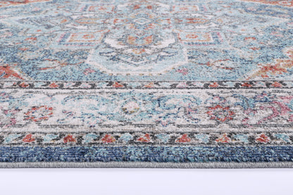 Salsa Maykel Blue & Terracotta Transitional Rug