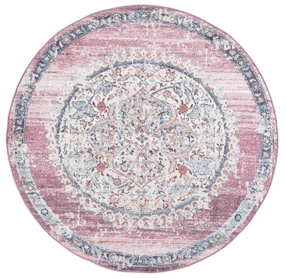 Salsa Hollow Medalion Transitional Blush Round Rug