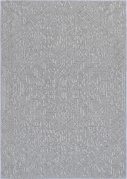 Vanuatu Nori Grey Tribal Flatweave Rug
